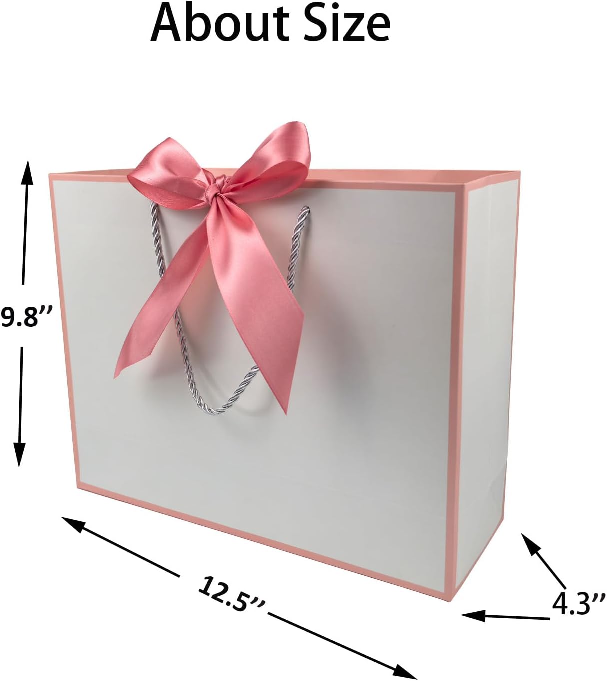 Thumbnail 2 de TKSBAG 12PCS Medium Gift Bags with Handles (White & Rose Gold)