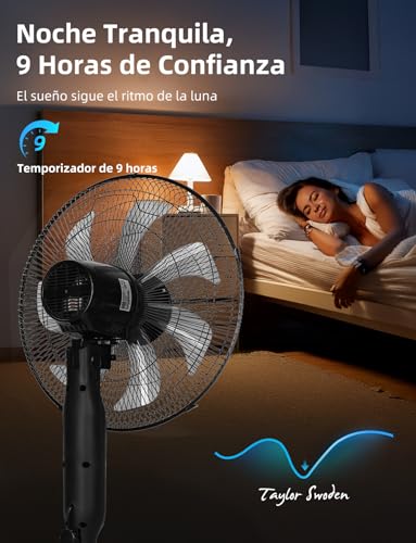 Detalle 2 de Taylor Swoden Ventilador de pie con mando 7 aspas – Potente, silencioso y regulable