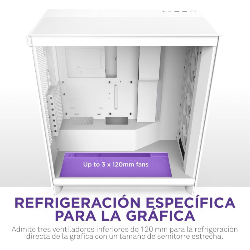 Thumbnail 3 de NZXT H7 Flow RGB 2024 Cristal Templado USB 3.2 Blanco