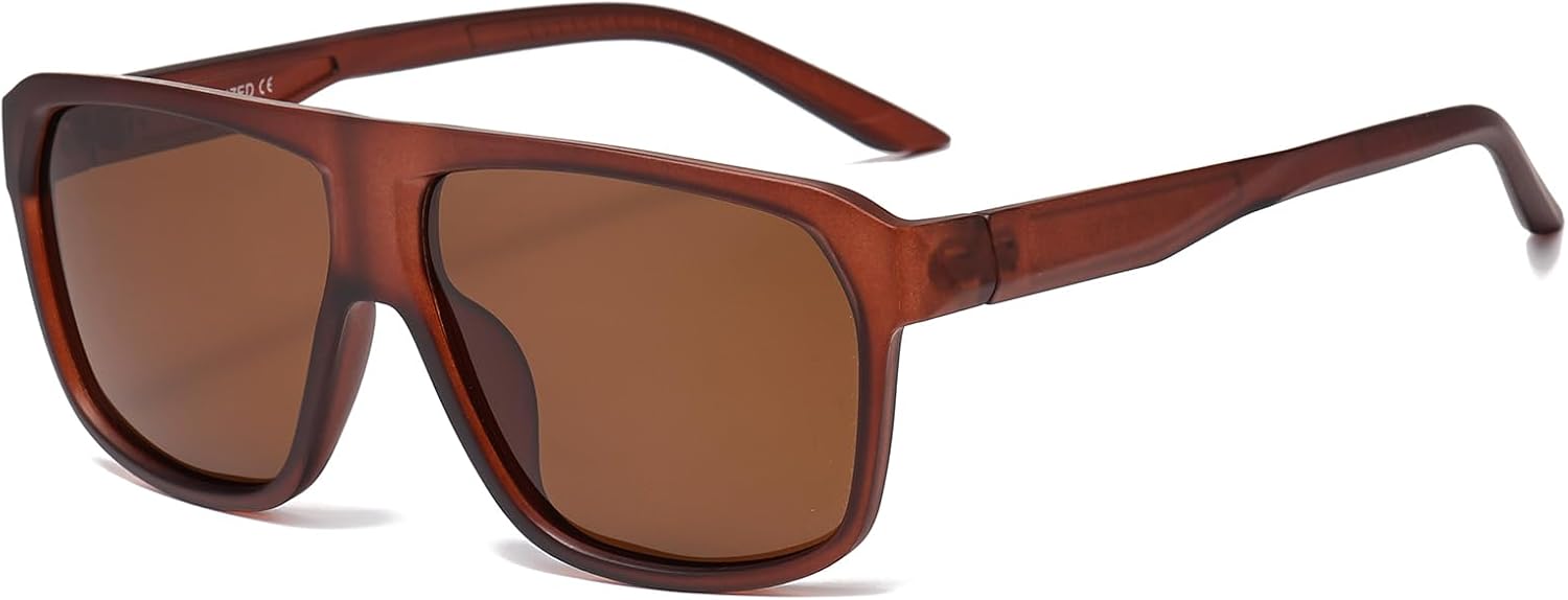 Detalle de YAMEIZE Polarised Sunglasses – Retro Pilot Square Shades for Men and Women