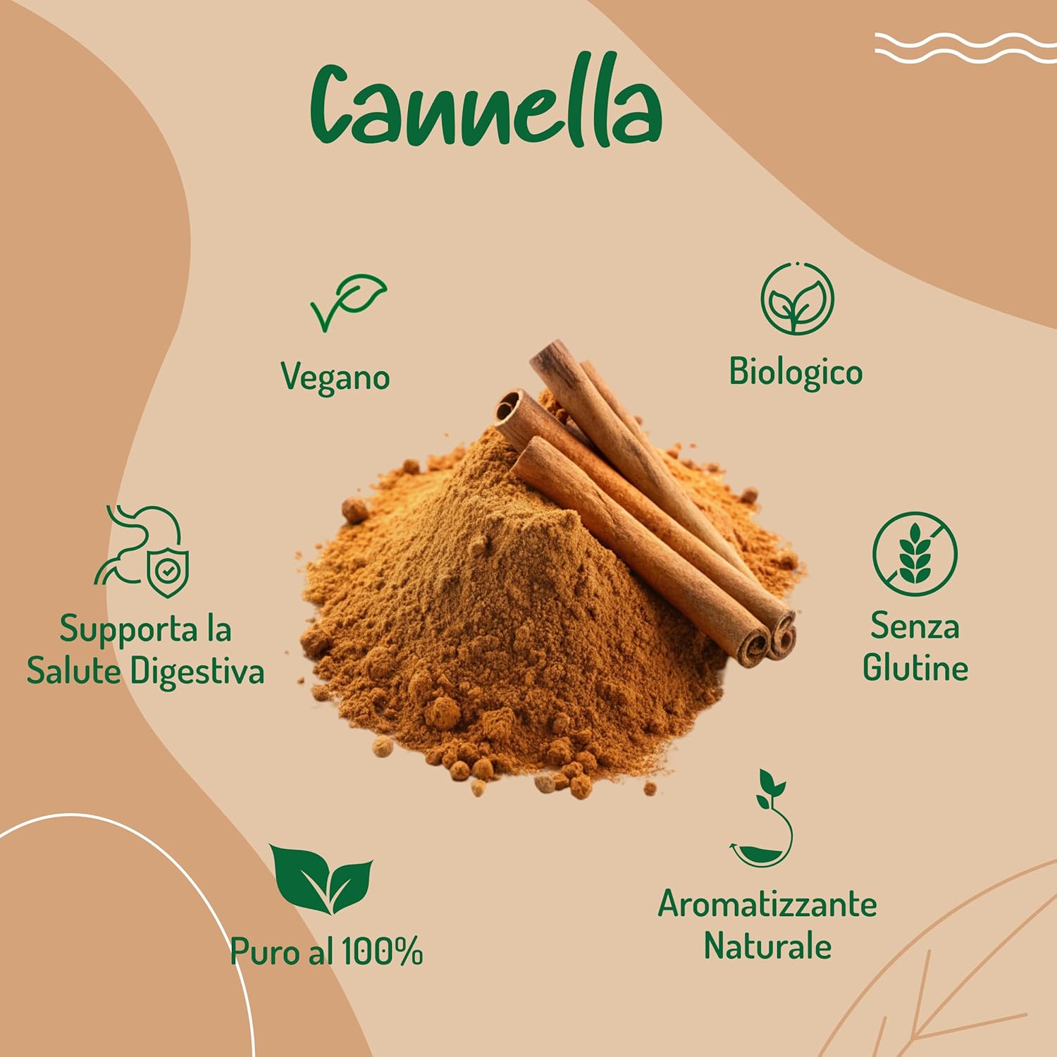 Thumbnail 3 de Cannella in polvere biologica macinata Cannella di Ceylon 500 g