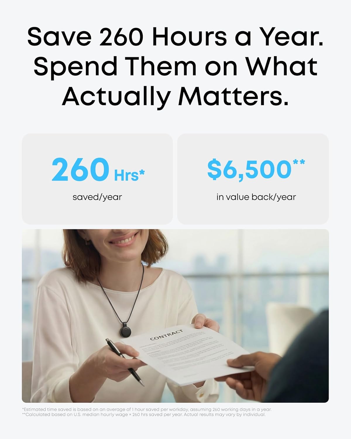 Thumbnail 2 de soundcore Work AI Voice Recorder by Anker — Wearable AI Meeting Companion
