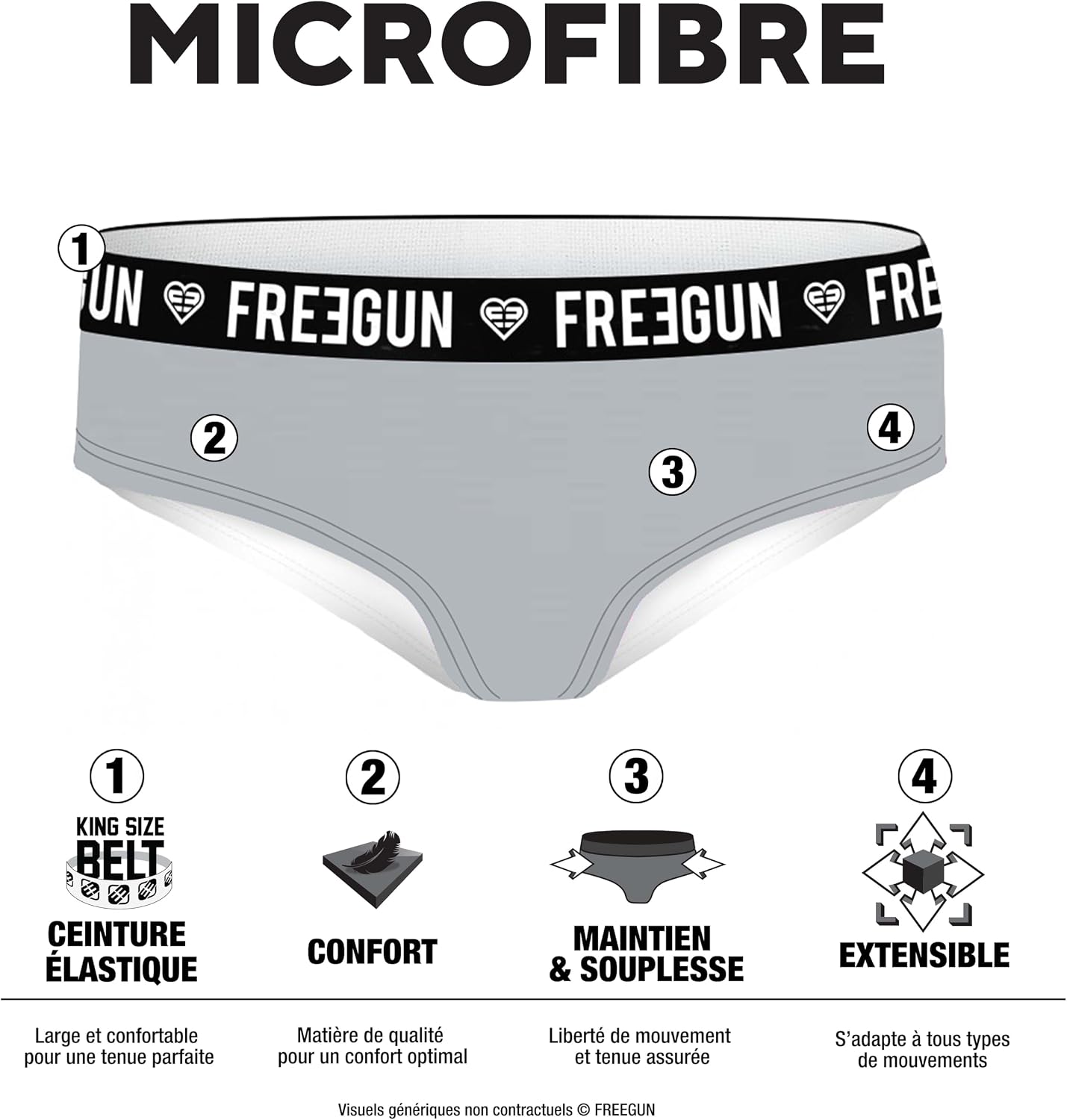 Detalle de FREEGUN Pack Surprise Culotte Fille Microfibre – Lot de 3 (Modèles aléatoires)