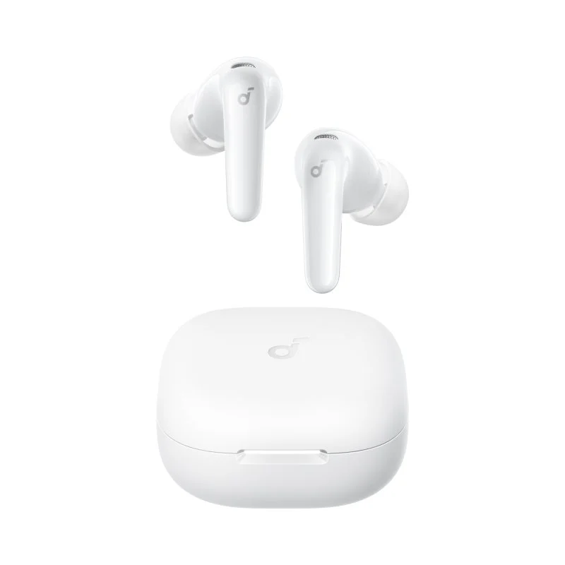 Detalle de Soundcore R60I NC: auriculares inalámbricos con cancelación de ruido y IP55 en blanco