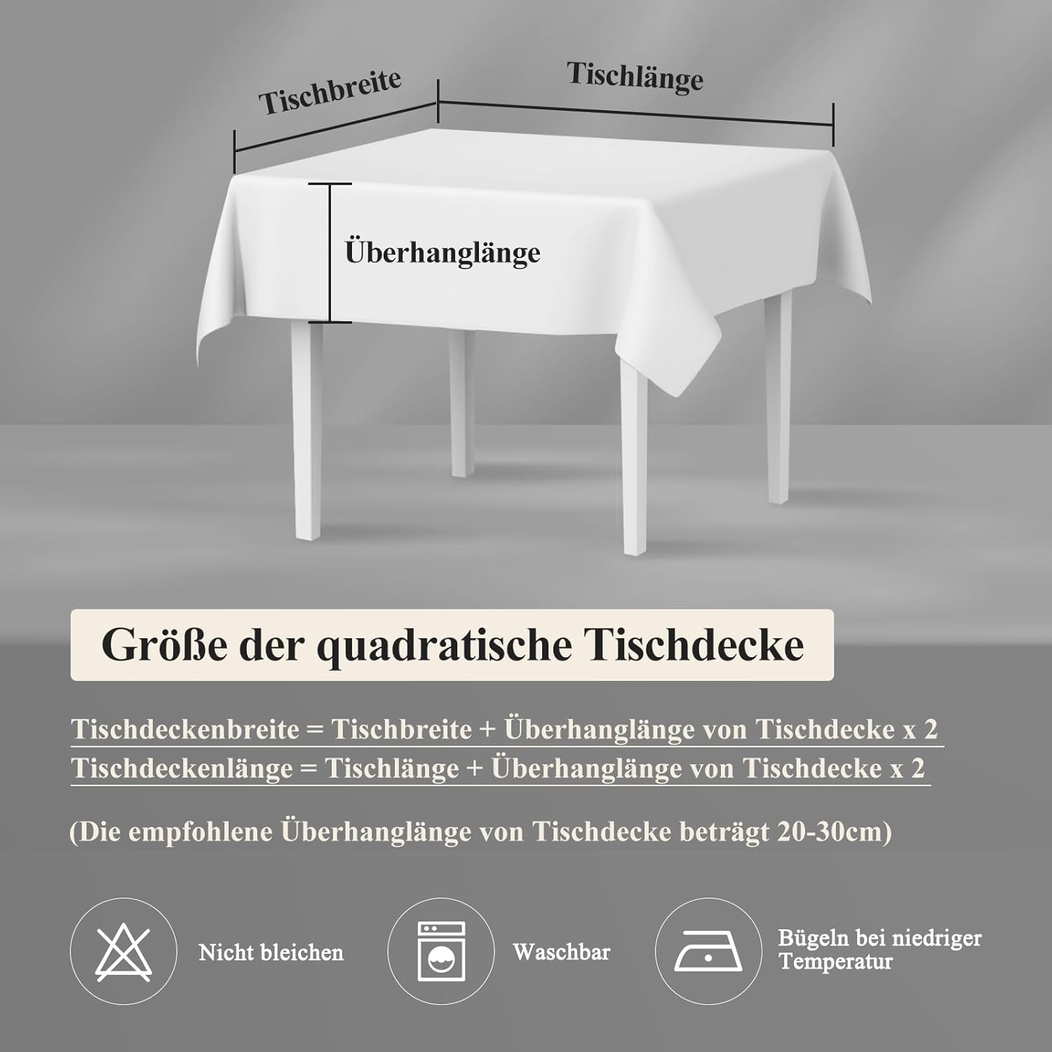 Thumbnail 6 de AooHome Tischdecke 140x220 cm Grau (Leinen-Optik) – wasserabweisend & abwischbar