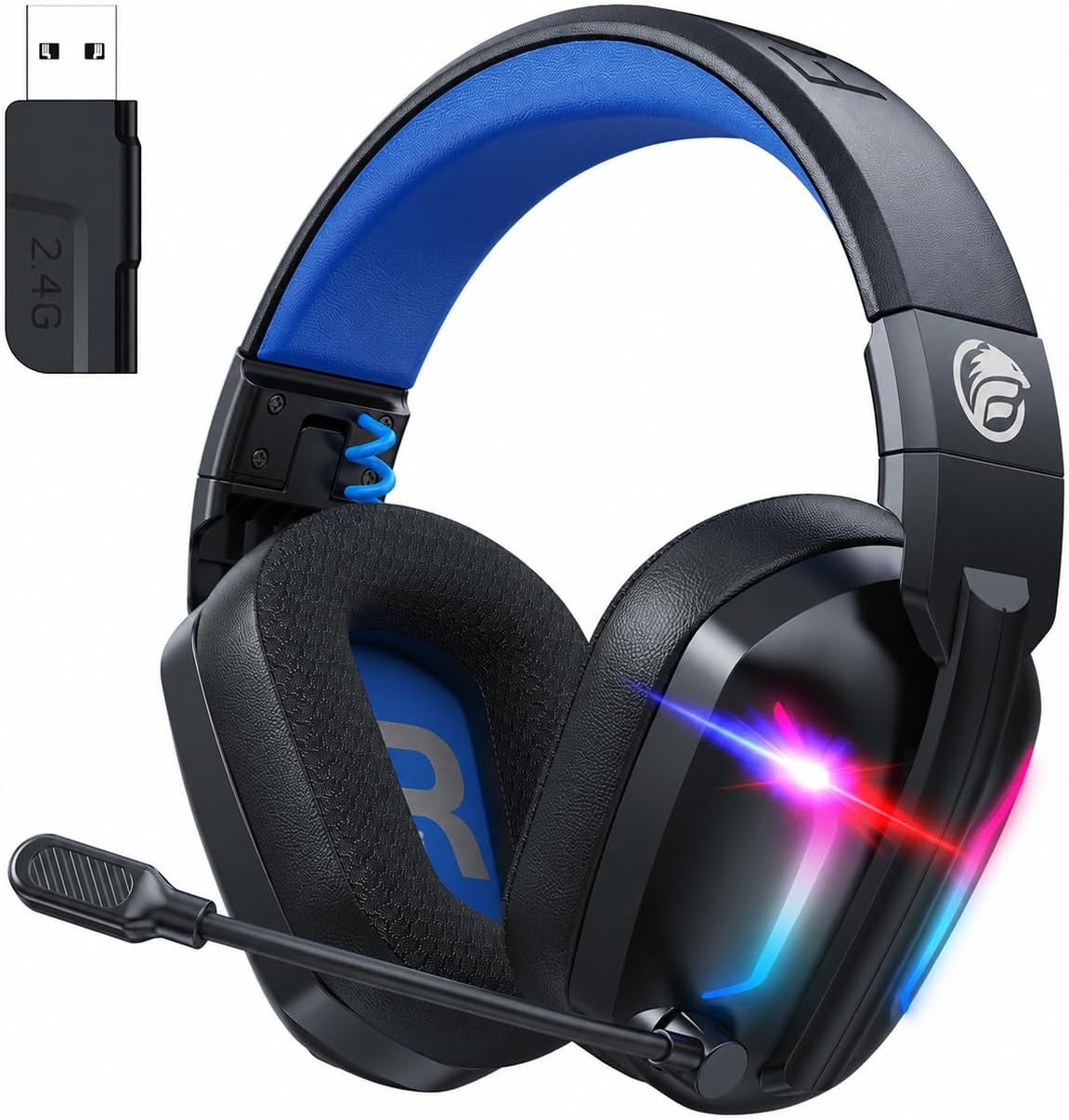 Detalle de Fachixy FC300 Wireless Gaming Headset – 2,4 GHz + Bluetooth, 50 mm Treiber, bis zu 80 Std. Akku