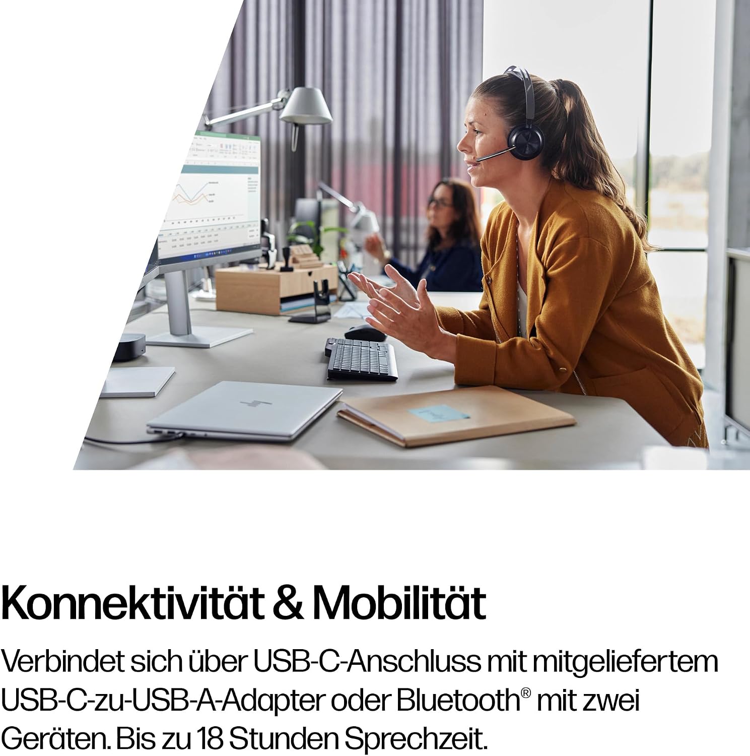 Thumbnail 2 de Poly Voyager Focus 2 USB-C Headset mit Ladestation – Bluetooth, ANC und Acoustic Fence