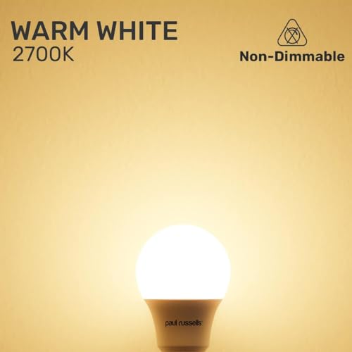 Detalle de paul russells E27 LED Light 13W (100W Equivalent) 3-Pack, 2700K – Non-Dimmable, 1521 lm, Frosted A60 GLS