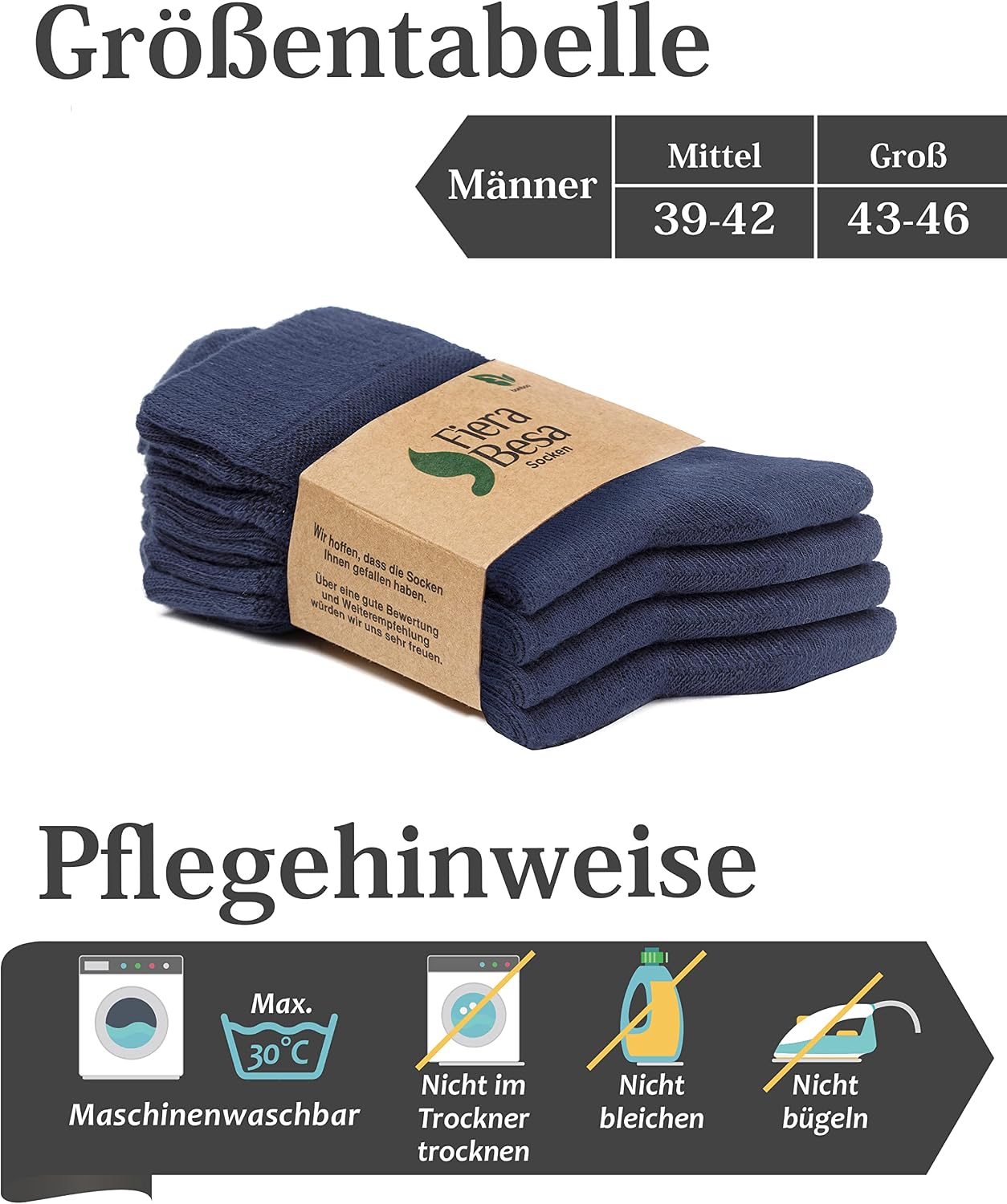 Detalle de Fiera Besa Herren Diabetiker Ankle – męskie skarpety bambusowe z Lycrą, 4 pary