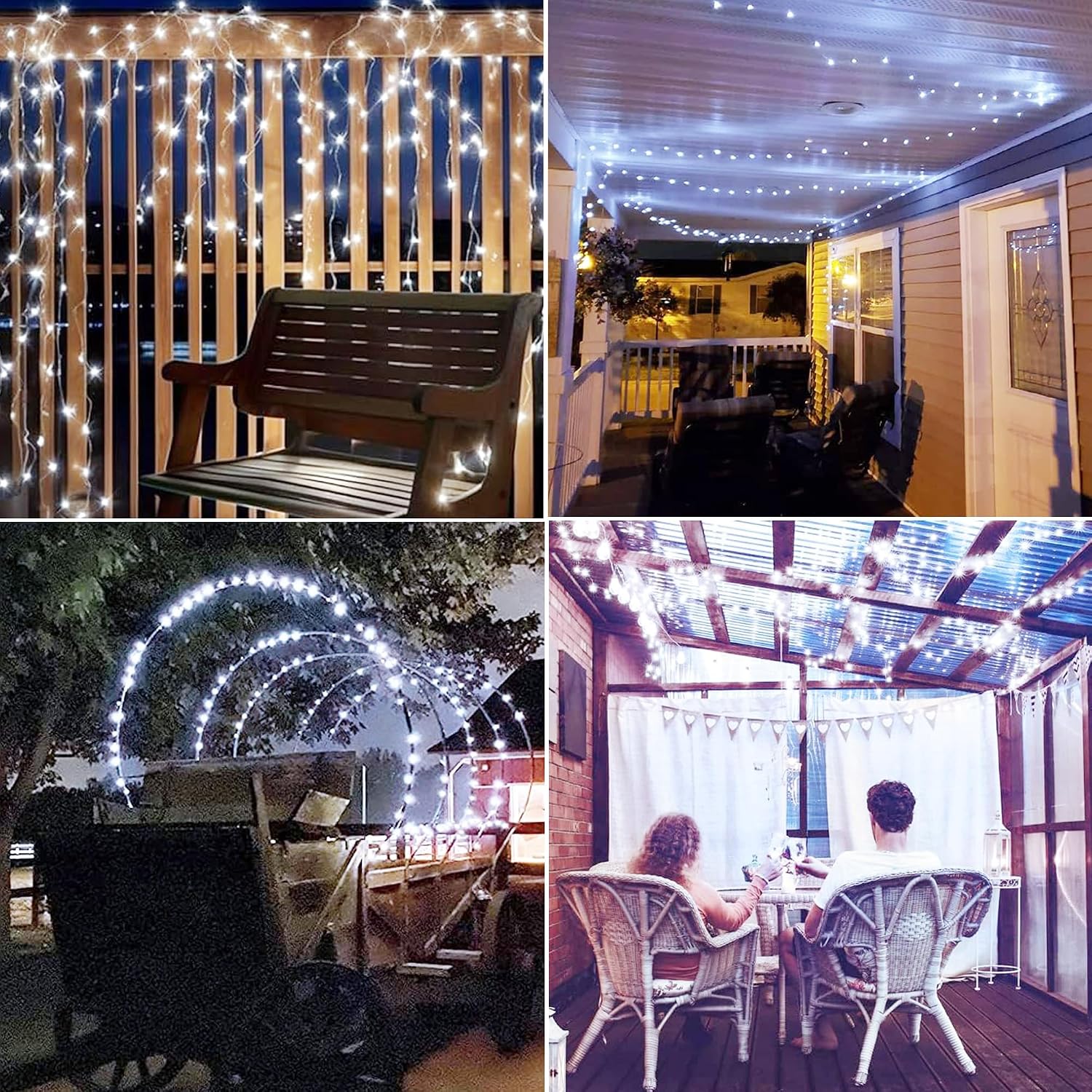 Thumbnail 4 de Joomer 2pavks Solar Fairy Lights, 2-Pack, 240 LEDs, Silver Wire
