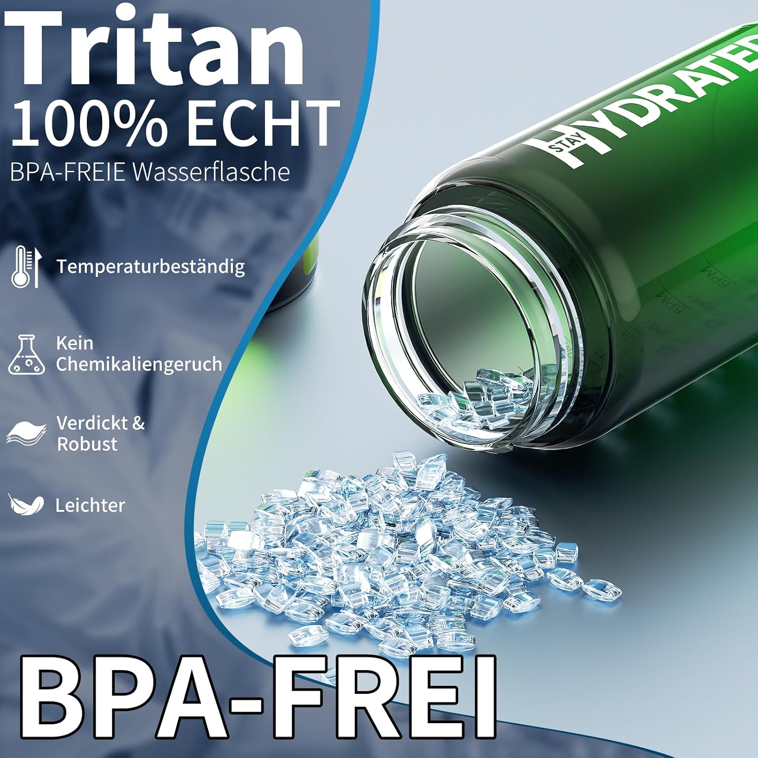 Thumbnail 2 de Mevoly Trinkflasche Kinder 500 ml – BPA-frei aus Tritan, Zeitmarkierung und Auslaufschutz