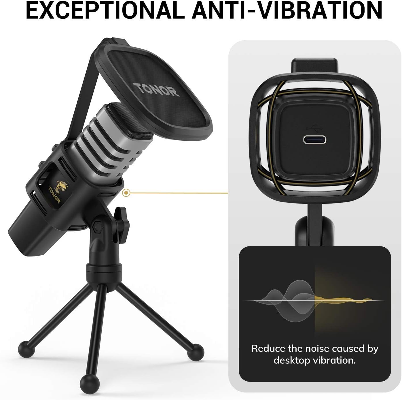 Thumbnail 3 de TONOR TC30 USB Microphone – Cardioid Condenser Mic for Gaming, Podcasting & Conferencing