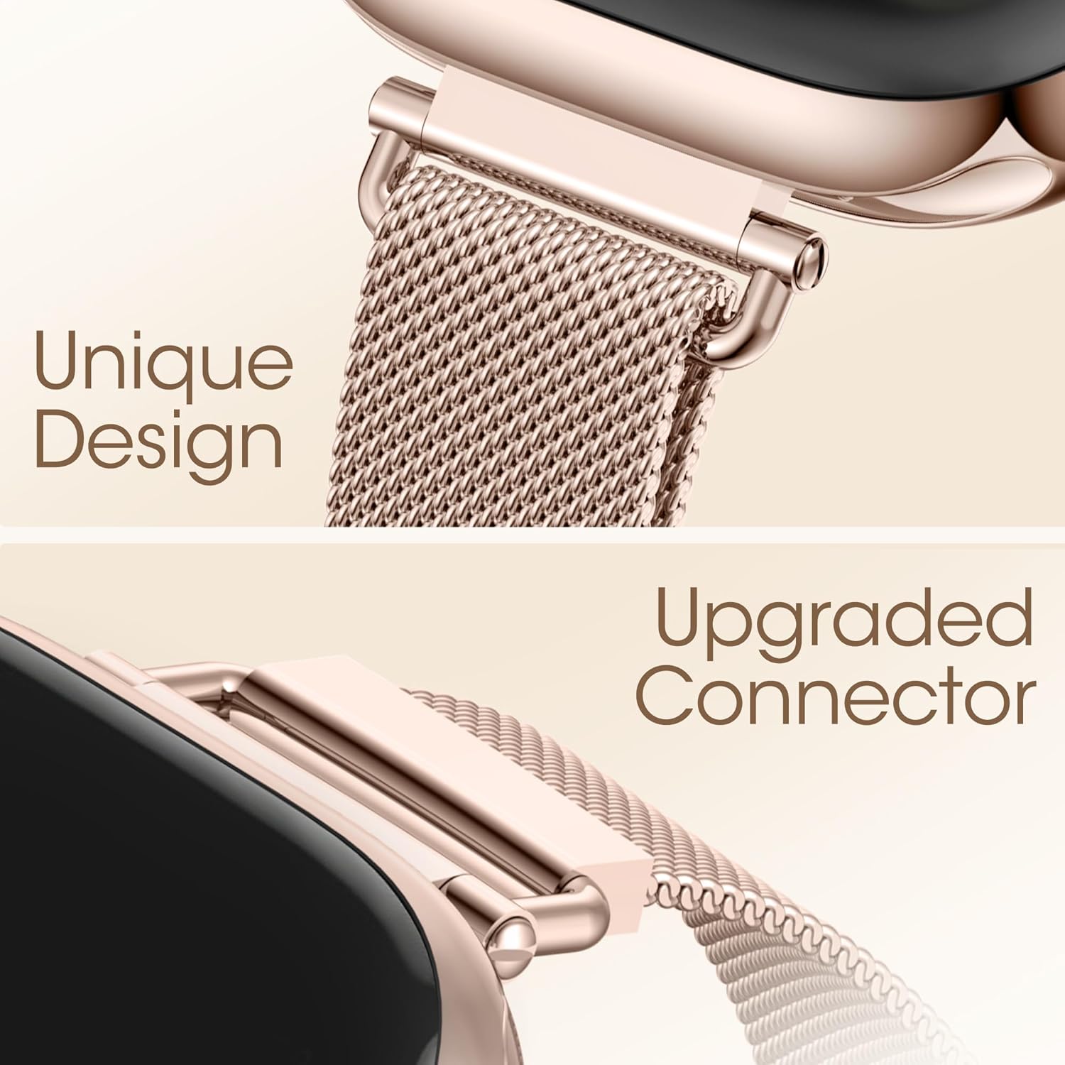 Detalle de WADELIZ Ultra-Slim Milanese Loop: 14mm Magnetic Mesh Band for Apple Watch (Women)