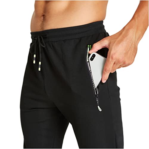 Detalle de ZOXOZ Pantalón Chándal Hombre Deportivos Holgado Recto con Cremalleras Negro L