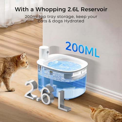 Thumbnail 6 de Nenozi fuente para gatos sin cable a pila con sensor de movimiento y 2,6 L (filtrado triple)