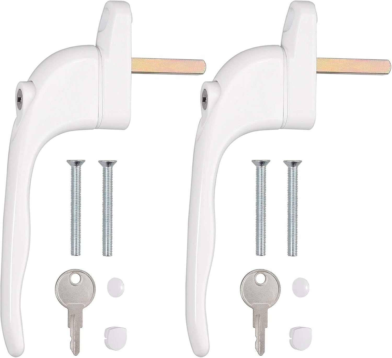 Thumbnail 6 de Neoteck 10 Pcs UPVC Window Handle – White Inline Espag, 43mm Centres, Locking Push Button for Double Glazing