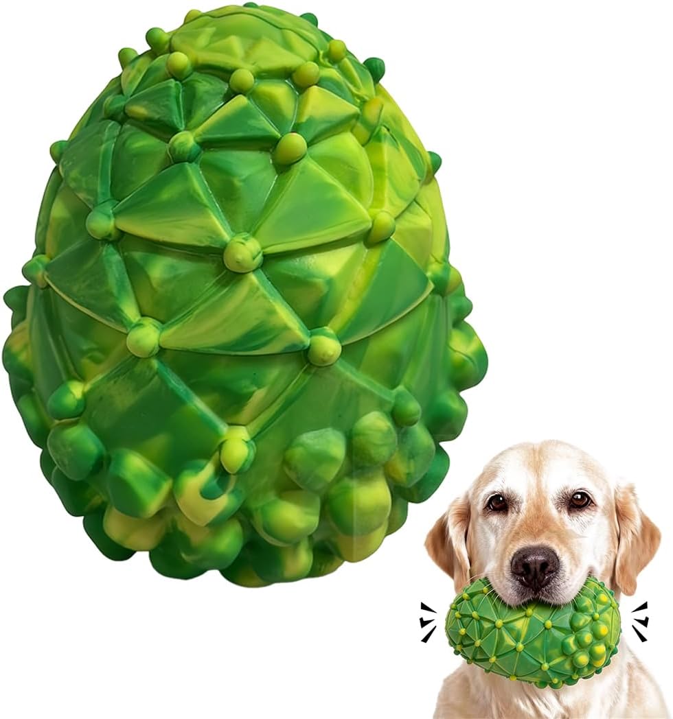 Detalle de Indestructible pinecone squeaky dog toy