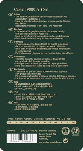 Thumbnail 2 de Faber-Castell 119065 - Set de 12 lápices Castell 9000 para dibujo artístico. Diferentes grados de dureza