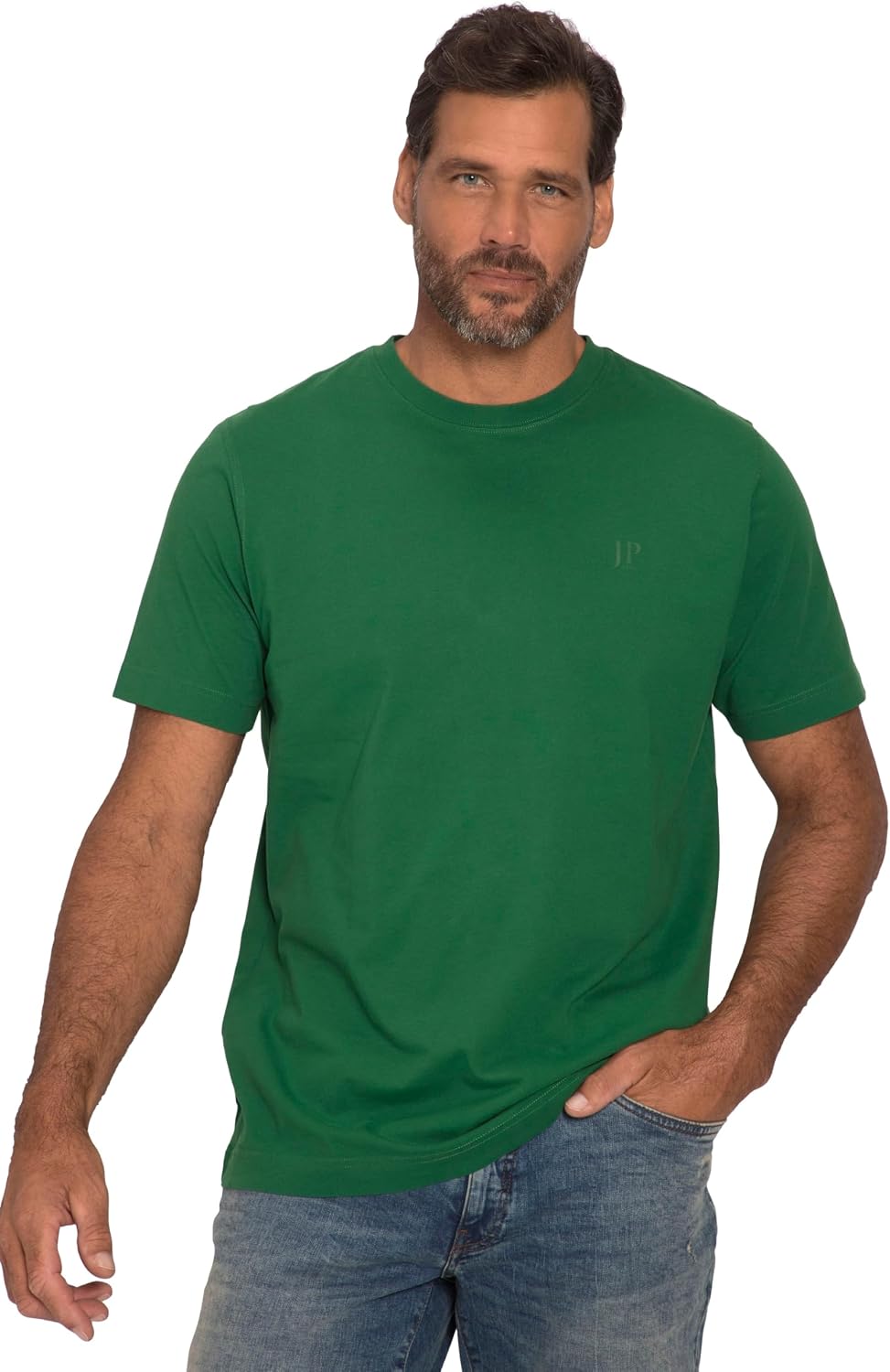 Detalle 2 de JP 1880 Herren Bis 8XL T-Shirt im Doppelpack – Rundhals, Jerseyqualität, Basic-Schnitt