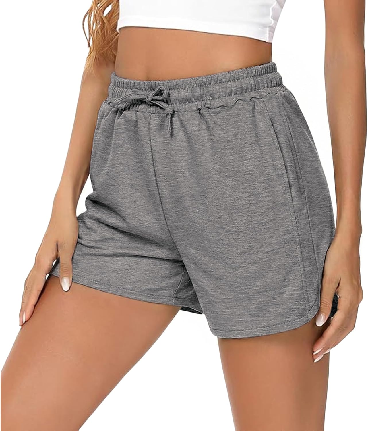 Thumbnail 6 de Demegimi Short de sport pour femmes avec 2 poches latérales – short de yoga respirant non transparent