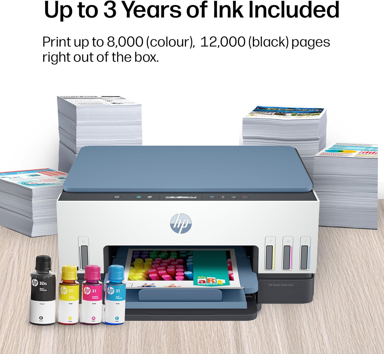 Thumbnail 2 de HP Smart Tank 6006 All-in-One Printer (Colour) with Wireless Wi‑Fi, Print/Scan/Copy