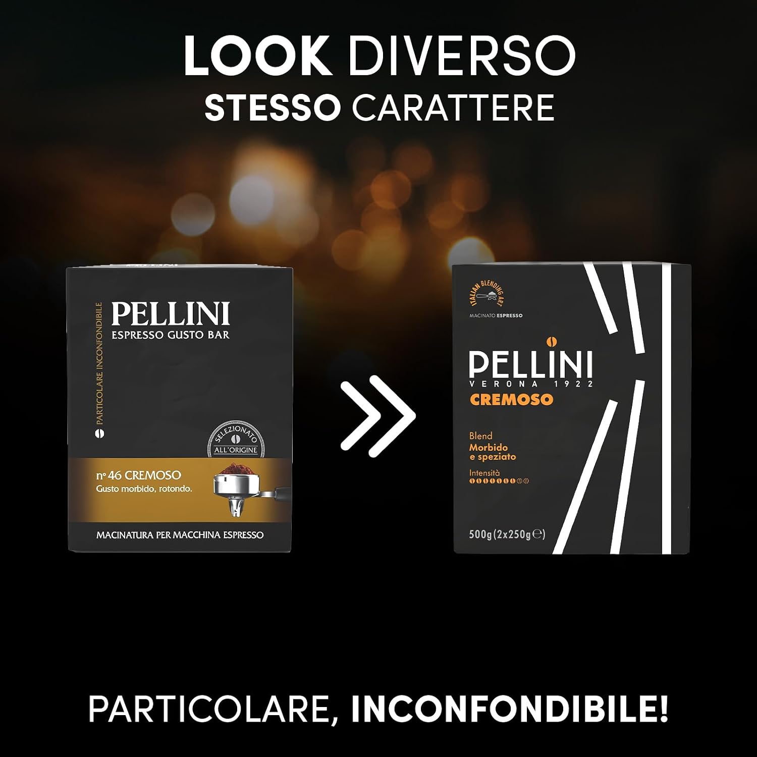 Detalle de Pellini Espresso Gusto Bar N° 46 Cremoso – Due confezioni da 250 g, miscela macinato per espresso