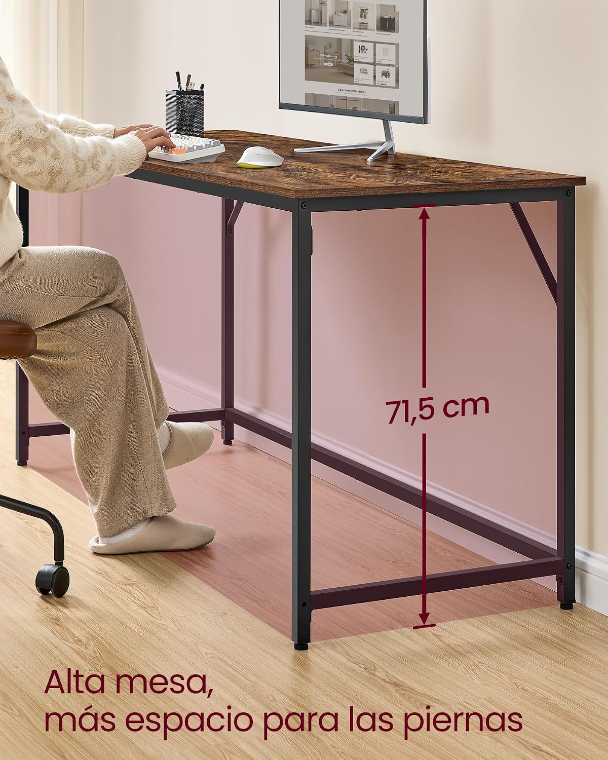 Detalle de VASAGLE LWD121K01 Escritorio 160x60 cm