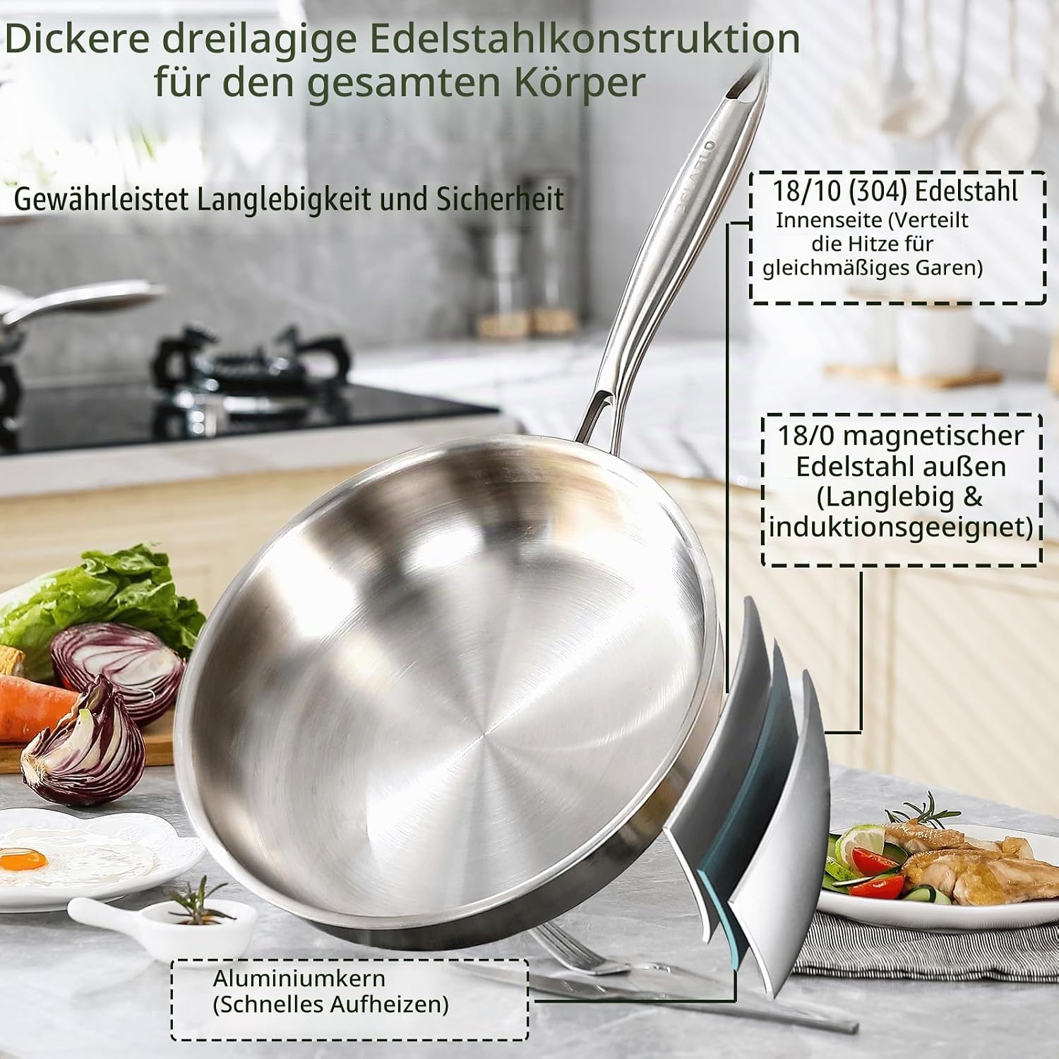 Thumbnail 2 de DELARLOCHEF Edelstahlpfanne 28 cm