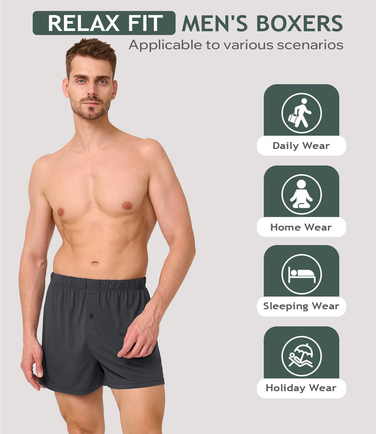 Detalle de BAMBOOCOOL Men's Boxer Shorts