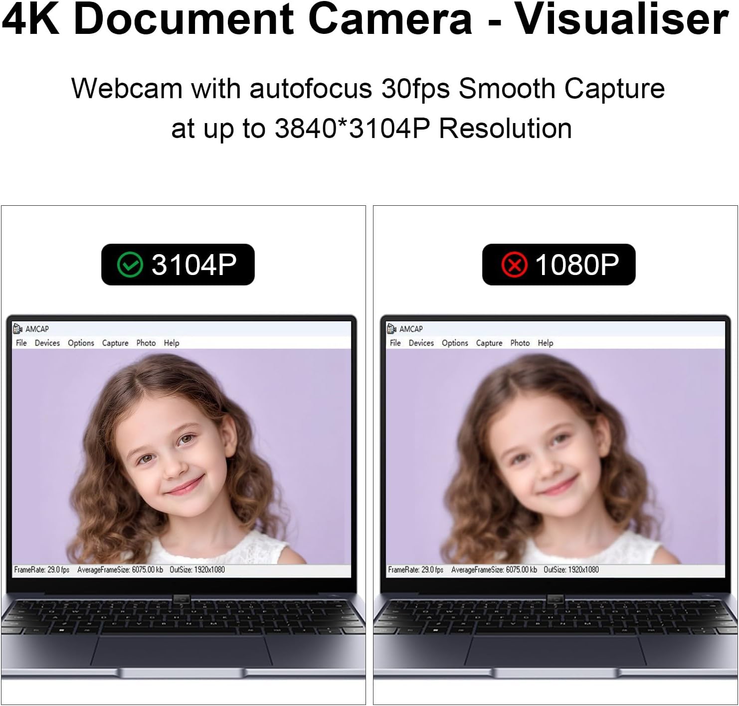 Thumbnail 6 de Gawervan Visualiser for Teaching and Classroom: 12MP/4K USB Document Camera (A3) with Smart Zoom & LED Light