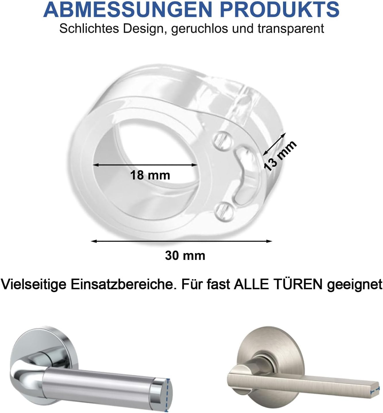 Thumbnail 2 de Türklinkenpuffer 8er-Set Türstopper aus transparentem Silikon (Ø 18 mm) – zum Schutz von Türgriff & Fensterklinke