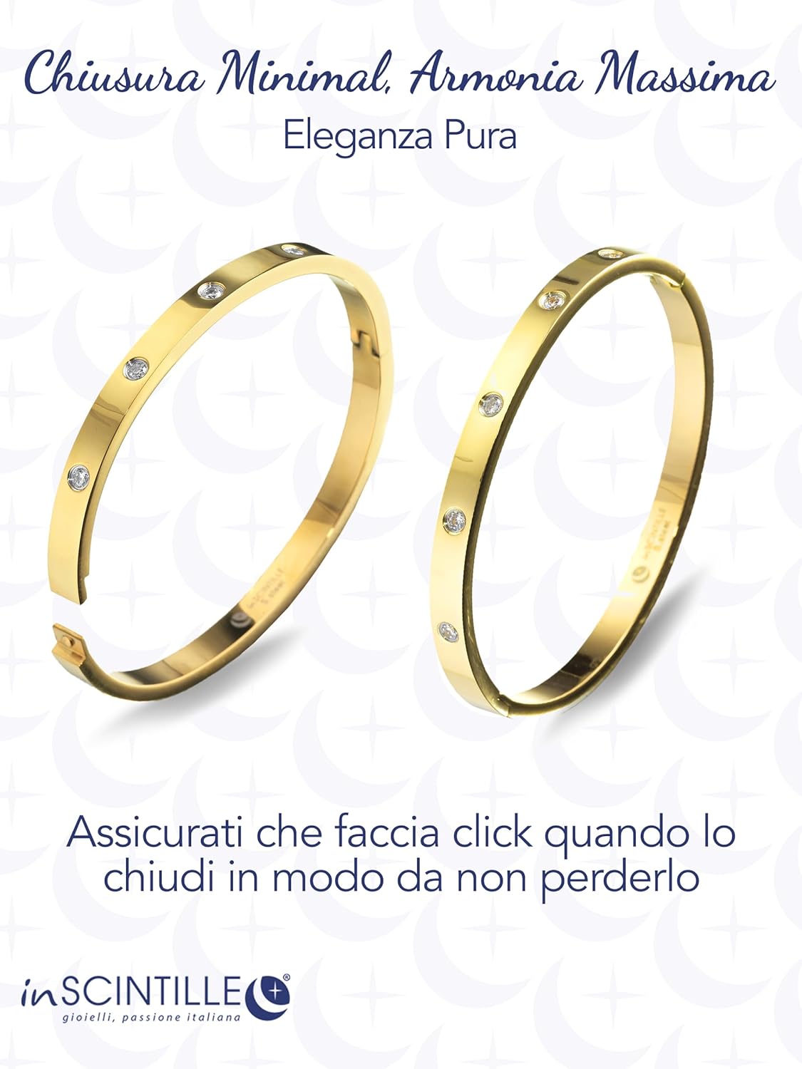 Thumbnail 3 de inSCINTILLE Bangle Bracciale Rigido in Acciaio Inossidabile – Confezione Regalo Inclusa