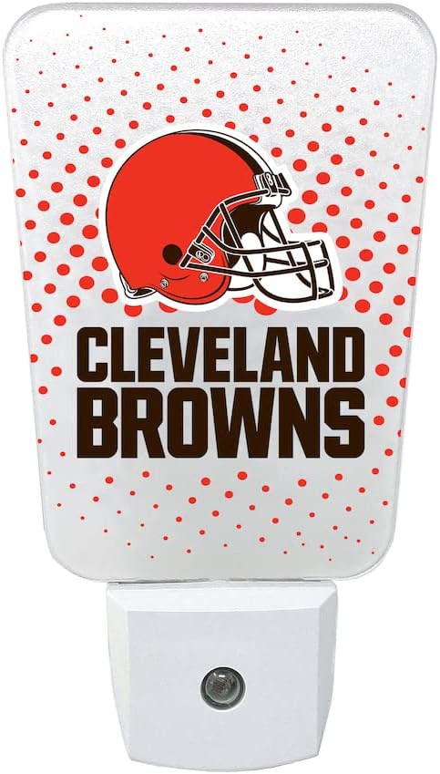 Party Animal NFL Team LED Night Light (Cleveland Browns) — Slim 5-Inch Plug-In with Auto Sensor