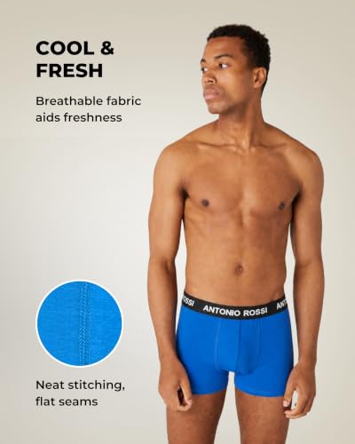 Detalle de AN TONIO ROSSI Mens Boxers 12 Pack – Cotton, Breathable, Stretch Fit