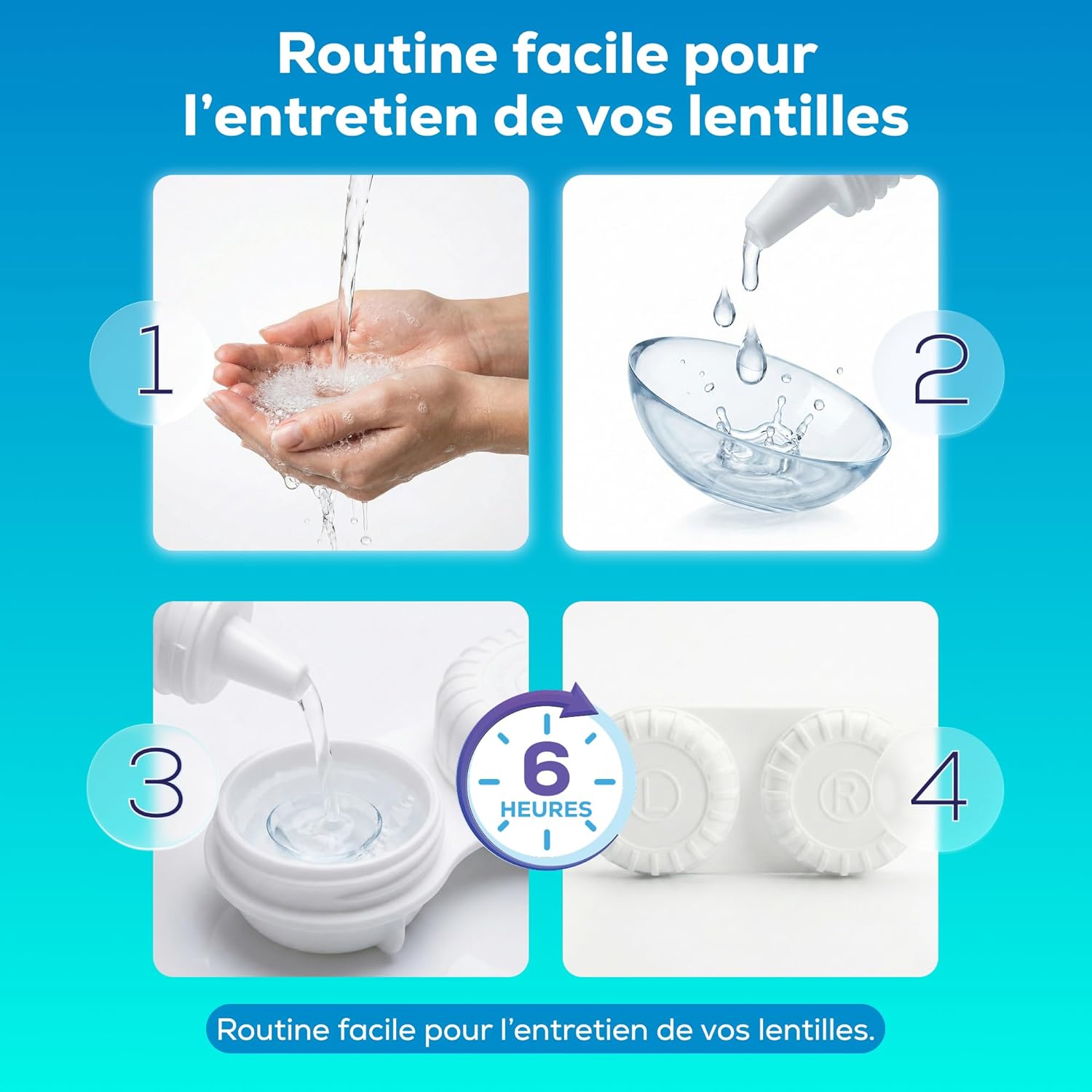 Thumbnail 6 de EYE DISCOVER Solution tout-en-un pour lentilles souples (désinfection, nettoyage et rinçage) – pack 3 x 360 ml + 2 étuis