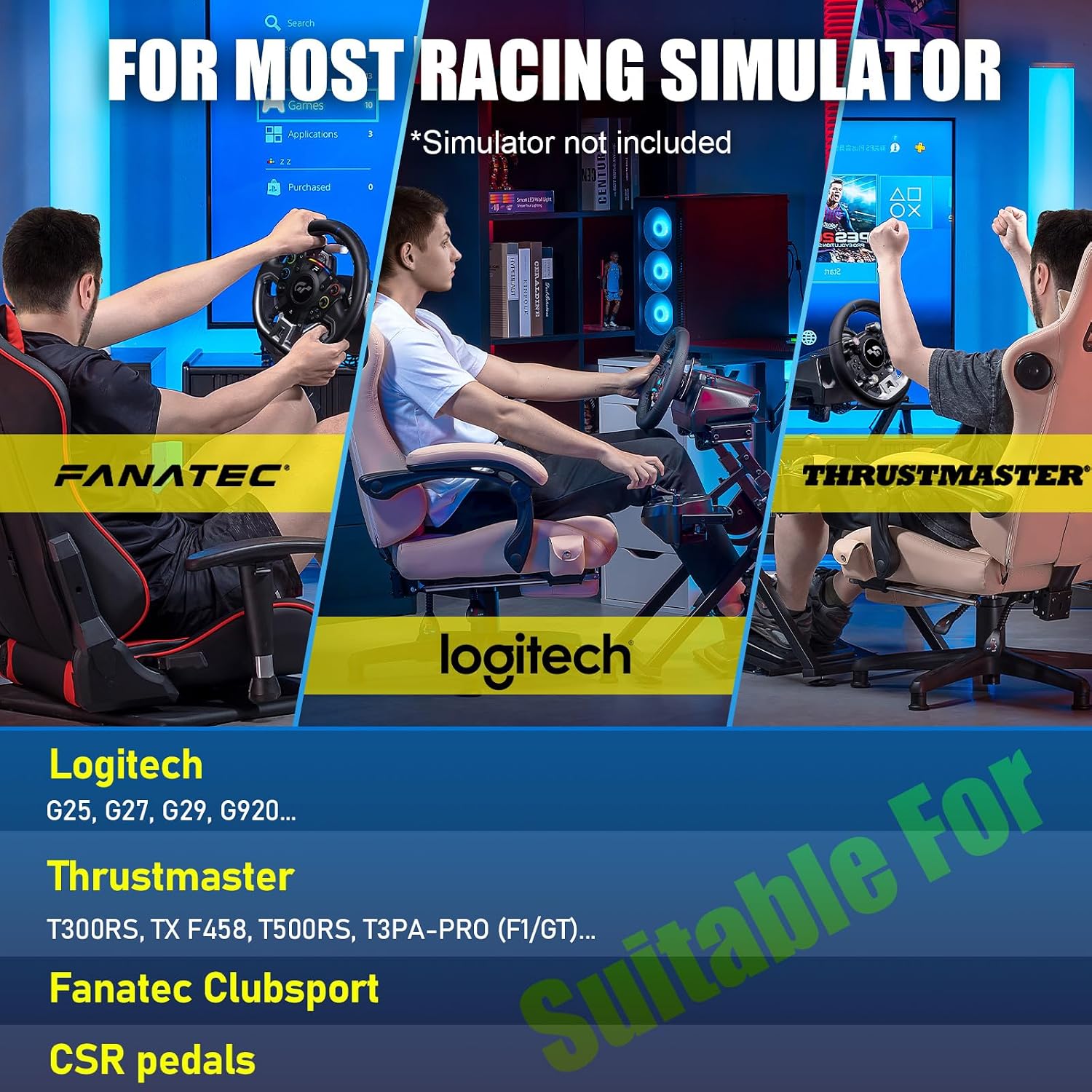 Detalle 2 de GTPLAYER Support Volant V1 68,5–80 cm