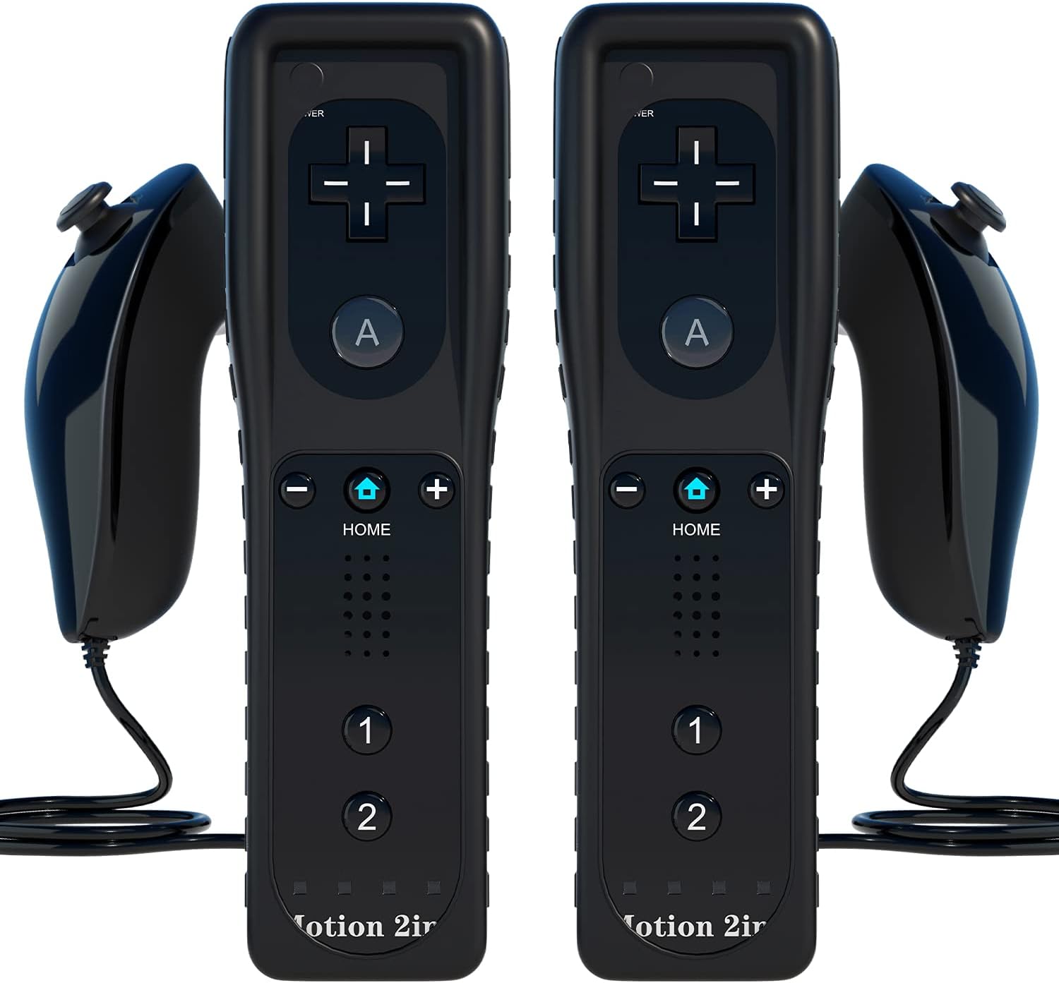 Imagen de TechKen Wii Nunchuk Remote with Motion Plus (2 Sets) – Black en OfertitasTOP