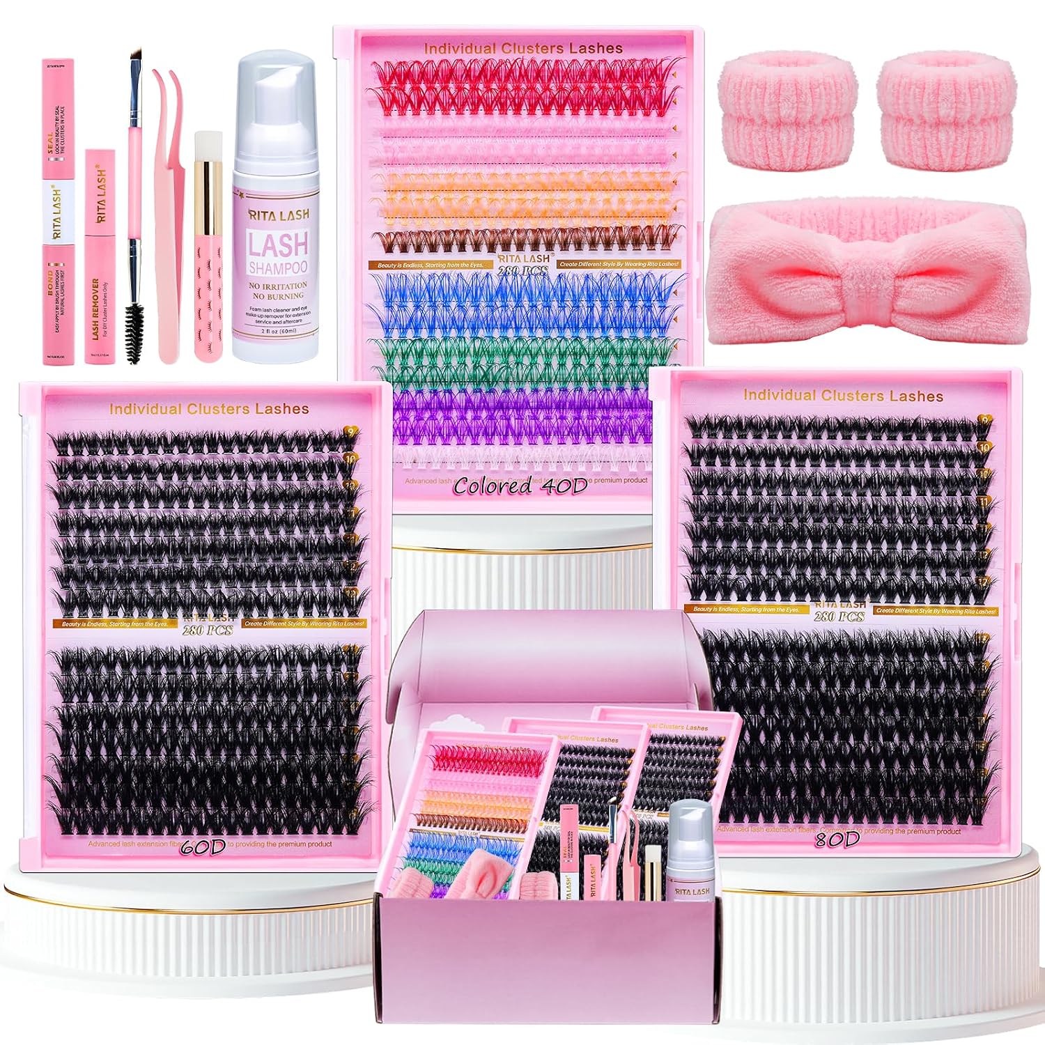 Imagen de Lash Clusters Kit DIY Lash Extension Kit 3D Effect – 840 Pcs Bulk Pack (12 Count Lash Kit-3) en OfertitasTOP