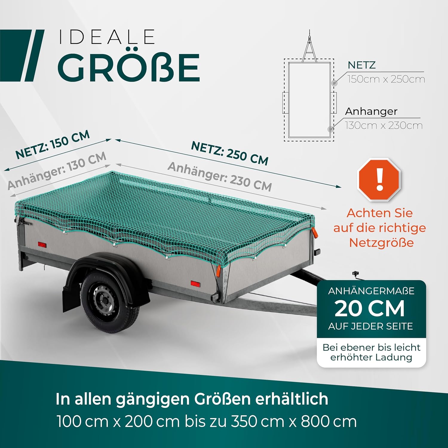 Thumbnail 3 de CargoVA Anhängernetz 1,5x2,5M – DEKRA Geprüft, 3 kN Reißfestigkeit, Gummiseil & Eckenmarkierung