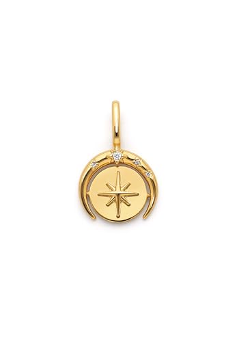 Detalle 2 de Charm SINGULARU Charm Medallion Moonset en latón bañado en oro de 18 Kt con circonitas