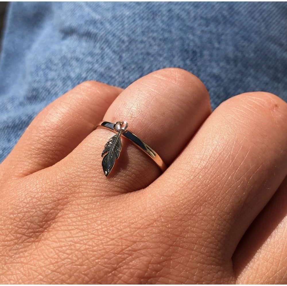 Thumbnail 3 de LES POULETTES BIJOUX - Bague Plaqué Or Breloque Plume