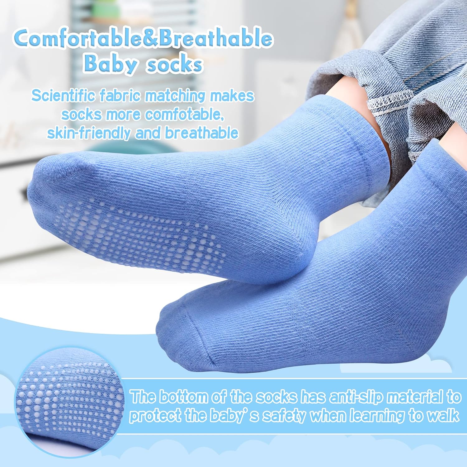Detalle 2 de HYzgb Toddler Grip Socks 12-Pack