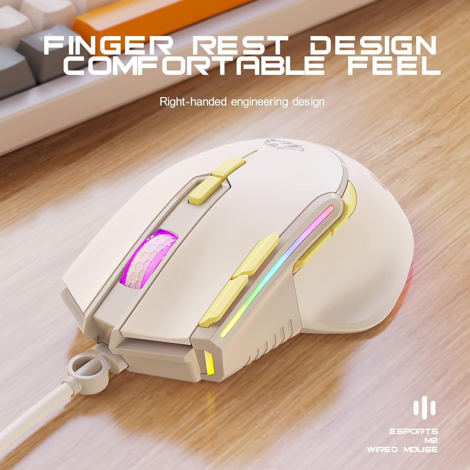 Thumbnail 2 de ZIYOU LANG M2 kabelgebundene Esports Gaming Maus – 12800 DPI, RGB, 9 Tasten, Honeycomb Shell