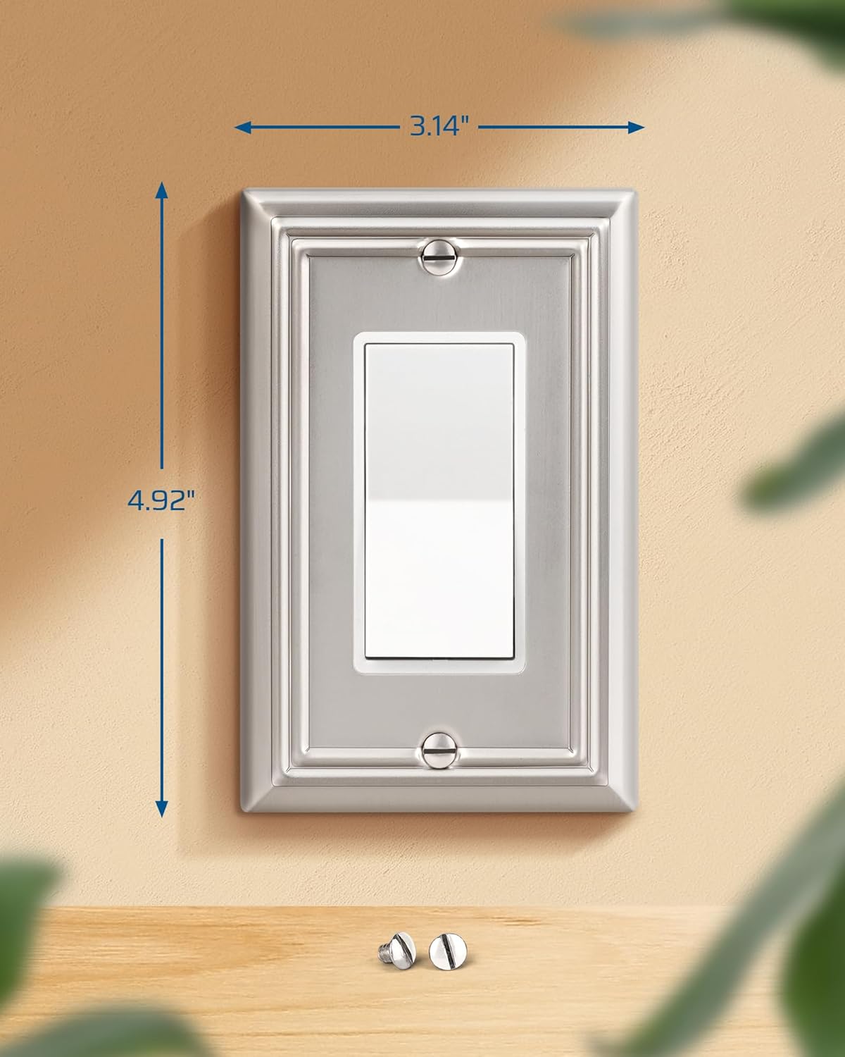 Thumbnail 6 de DEWENWILS 4-Pack Brushed Nickel Stainless Steel Decorator Wall Plates