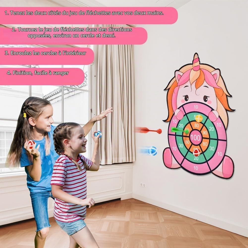 Detalle 2 de Vicloon dubbelzijdig dartbord voor kinderen met klittenband, 42 cm