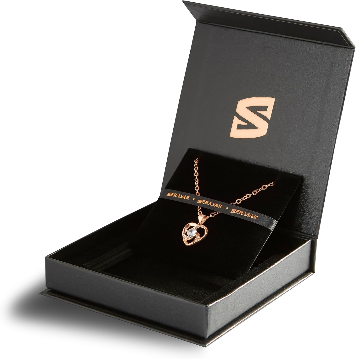 Detalle 2 de SERASAR Collana Premium da Donna in Acciaio Chirurgico 316L con Ciondolo Cuore e Scatola Portagioie Inclusa
