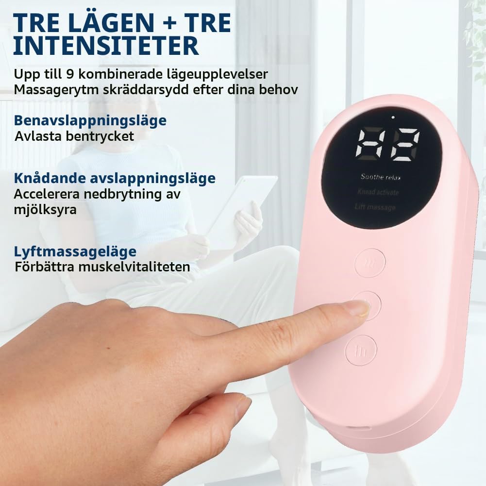 Detalle 2 de AOGOE 5172877 benmassageapparat med värme, tre lägen och justerbar intensitet