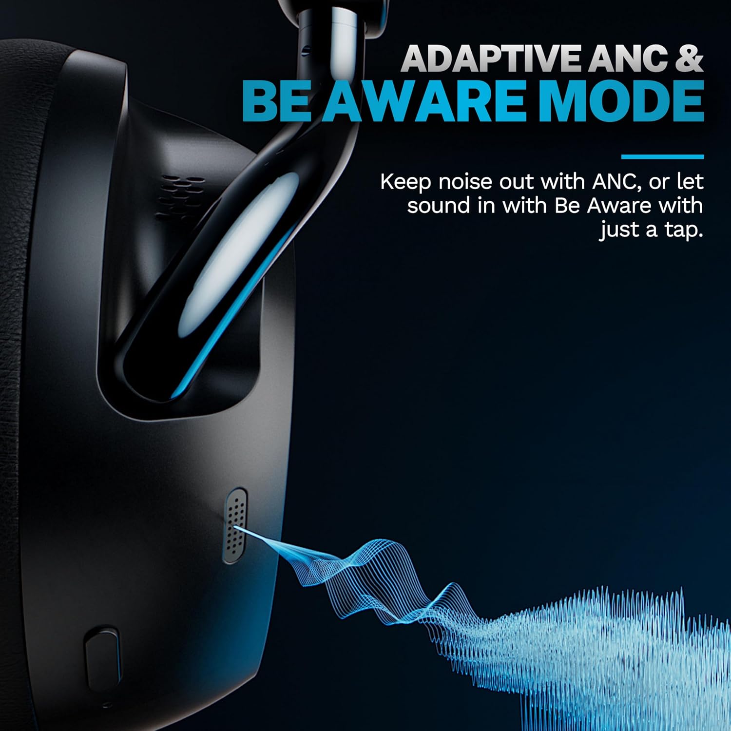 Thumbnail 2 de JLab Epic Lux Lab Edition cuffie wireless over-ear ANC con microfono, Bluetooth Multipoint e oltre 90 ore di autonomia (Nero)