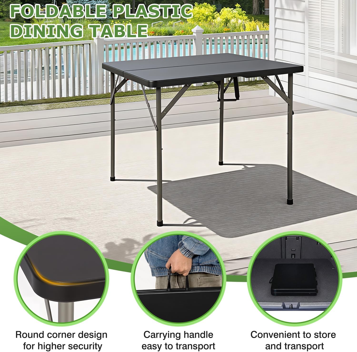 Detalle 2 de BestOffice Folding Table 34-Inch
