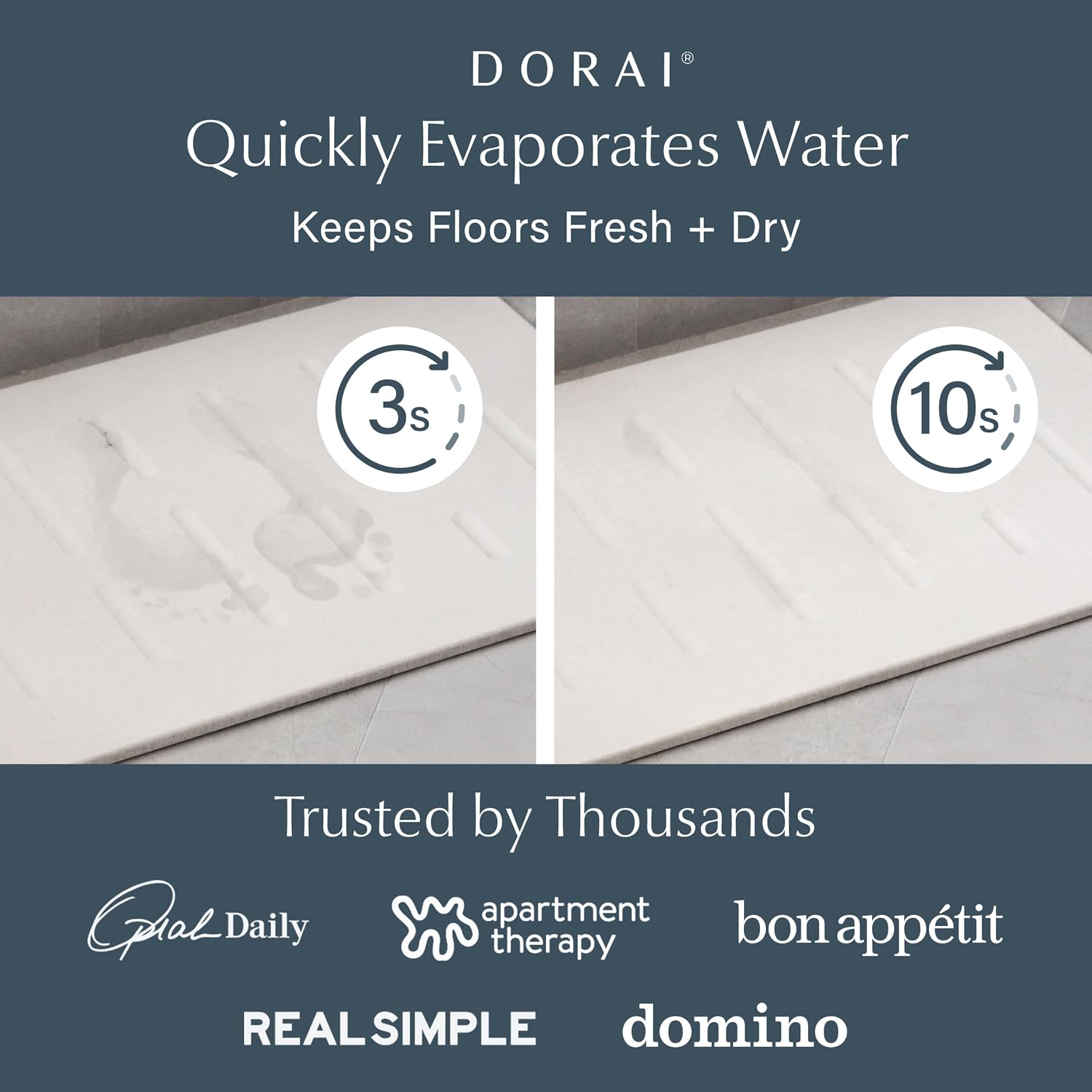Detalle 2 de Dorai Bath Stone Mat 23.6"x15.4" ⚙